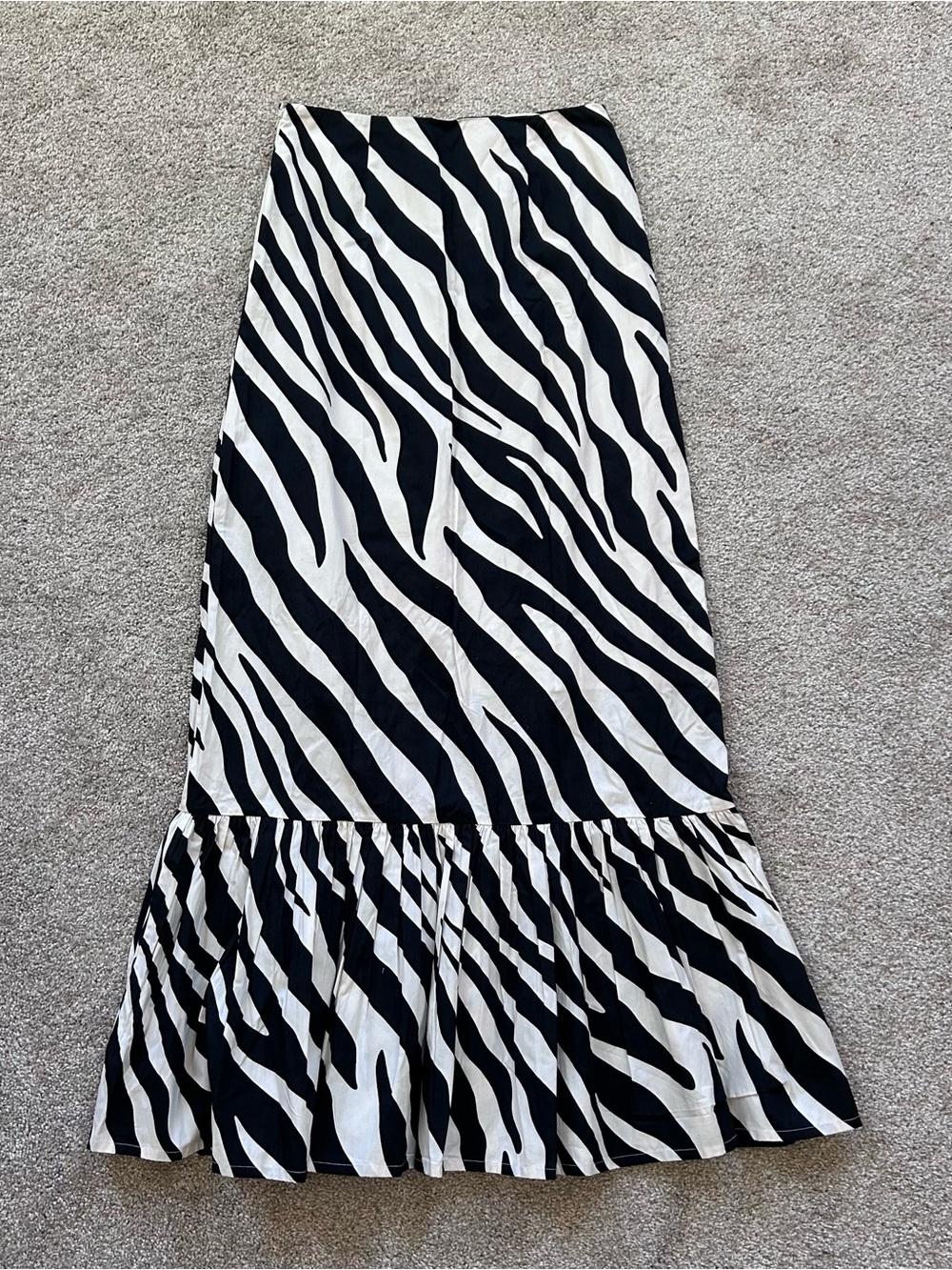 Anthropologie Forever That Girl Zebra Print Ruffle Hem Maxi Skirt NWT Size Small - Picture 13 of 13